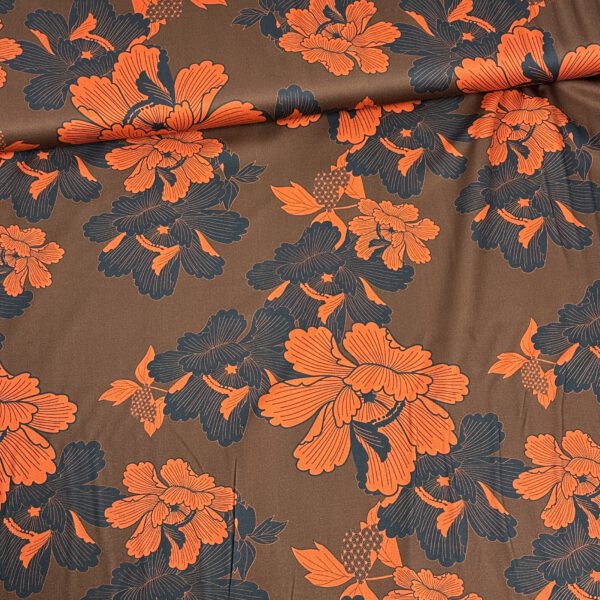 Viscose Silky Satin Japanese Flower